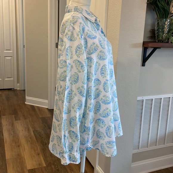J Jill Love Linen Paisley Print Blouse - Picture 3 of 11